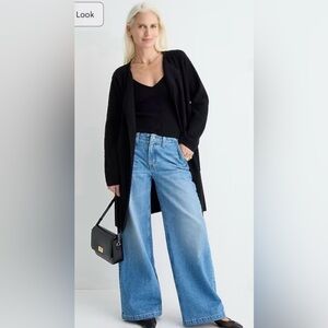 J.Crew  NWOT Juliette collarless sweater-blazer in black